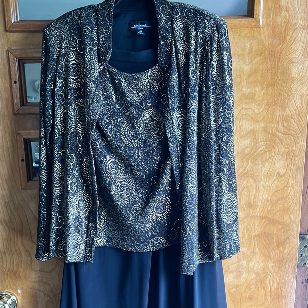 R&M Richards Black 3 piece outfit with Gold Accents
